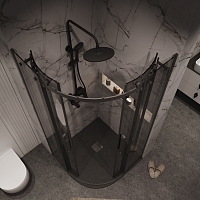 Душевой уголок Grossman Classic 1950x1000x1000 (тонированное стекло) черный матовый 301.K33.04.1010.21.10