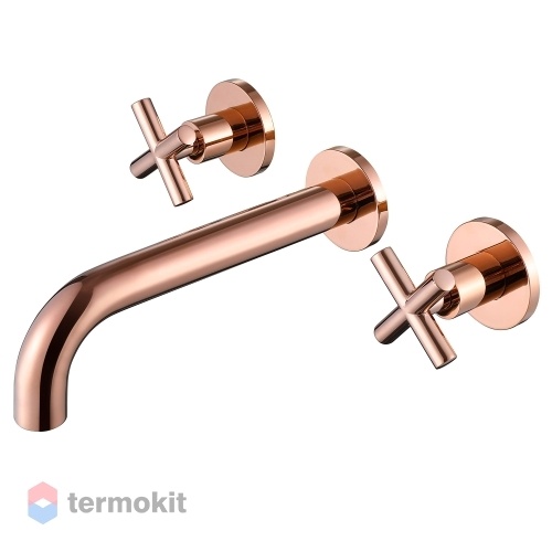Встраиваемый смеситель для раковины ABBER Wasser Kreis золото розовое AF81121RG