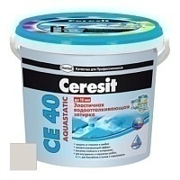 Затирка Ceresit СЕ 40/2 Aquastatic водоотталкивающая Серебристо-серый 04 (2 кг)