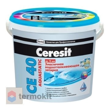 Затирка Ceresit СЕ 40/2 Aquastatic водоотталкивающая Серебристо-серый 04 (2 кг)