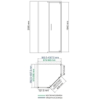 Душевой уголок WasserKRAFT Leine 2000x1000x1000 хром 35P38