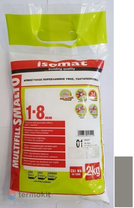 Затирка Isomat Multifill Smalto 1-8 Цемент 30 (2 кг)