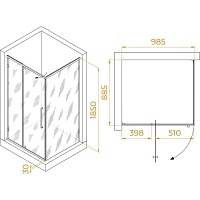 Душевой уголок RGW Classic CL-046B 100x90x185 черный матовый 350904609-14