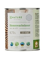 GNature 471, Bienenwachslasur Краска - лазурь для деревянных поверхностей с пчелиным воском, для внутренних работ, матовая, белая база 0,75 л