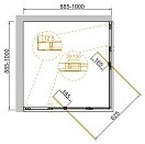Душевой уголок CEZARES VARIANTE-A/AH-2 1950x(900-1000)x(900-1000) Хром