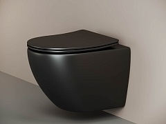 Унитаз подвесной Ceramica Nova Metropol Rimless с сиденьем SoftClose черный матовый CN4002MB