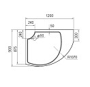 Поддон акриловый Cezares TRAY-A-TRIUMPH-RH-120/90-15-W-L