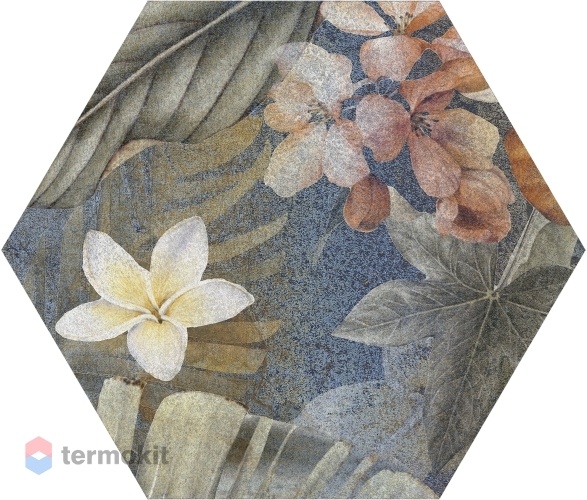 Керамогранит ITT Ceramica Hibiscus Blue Matt Hexa 23,2х26,7