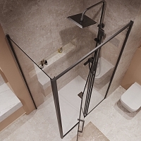 Душевой уголок Niagara Nova 1950x1200x900 черный матовый NG-85-12AB-A90B-34