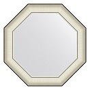 Зеркало в багетной раме EVOFORM OCTAGON 64 белая кожа с хромом BY 7440
