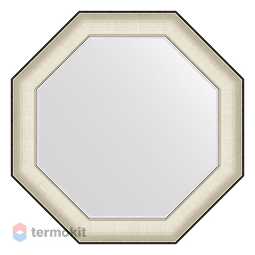 Зеркало в багетной раме EVOFORM OCTAGON 64 белая кожа с хромом BY 7440