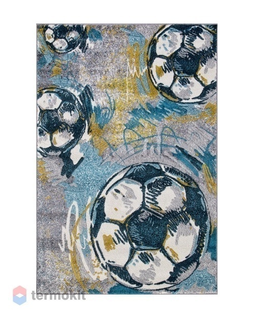 Ковёр Merinos Rio 120x180 прямоугольный серый/синий/жёлтый C077