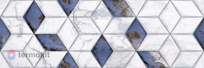 Керамическая плитка Primavera Tiziana Aqua Decor 04 glossy настенная 30x90