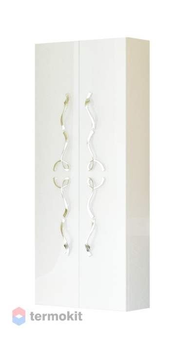 Шкаф-колонна Clarberg Due Amanti 50 подвесной белый, хром DUE0505W+DUER8CR