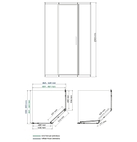 Душевой уголок WasserKRAFT Naab 900x900x2000 серебристый 86S11
