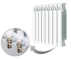 БиМеталлический радиатор Rifar Monolit Ventil 500 \ 6 секций \ 50мм с нижним правым подключением Уцененный