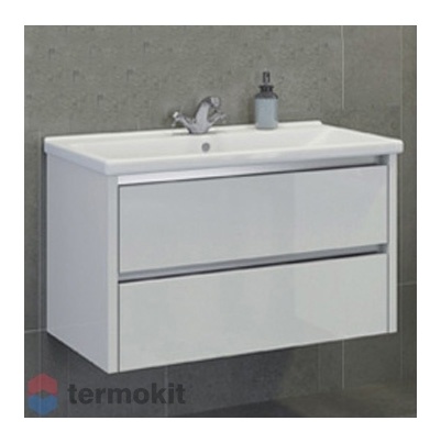 Тумба с раковиной Comforty Дублин-89 подвесная белый глянец 00004147530