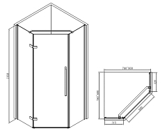 Душевой уголок ABBER Ewiges Wasser 1950x800x800 черный AG05080B