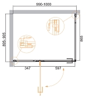 Душевой уголок Cezares Bellagio 2000x1000x900 черный матовый BELLAGIO-AH-1-100/90-C-NERO