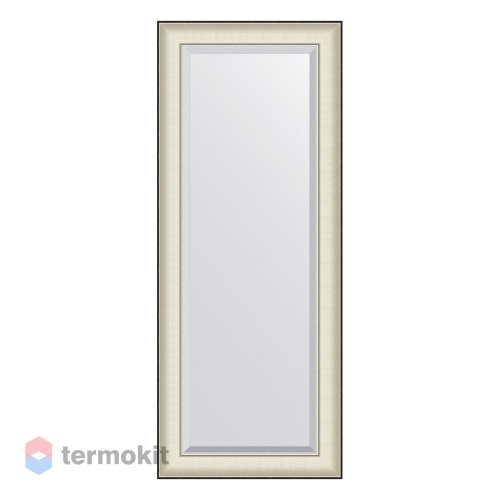 Зеркало с фацетом в багетной раме EVOFORM EXCLUSIVE 54 белая кожа с хромом BY 7454