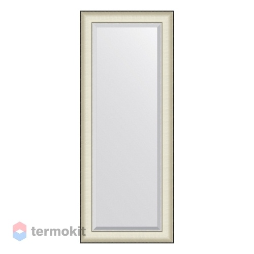 Зеркало с фацетом в багетной раме EVOFORM EXCLUSIVE 54 белая кожа с хромом BY 7454
