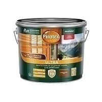 Pinotex Ultra,Влагостойкая защитная лазурь для древесины, с воском, тик, 9л