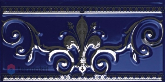 Керамическая плитка Almera Noblesse Cenefa Noblesse Cobalto Silver Бордюр 10x20