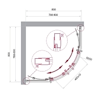 Душевой уголок BelBagno UNO 1950x800x800 (рифленое стекло) хром UNO-195-R-2-80-P-Cr