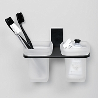 Стакан двойной WasserKRAFT Abens черный матовый K-3228D