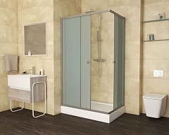 Душевой уголок Niagara Eco 1950x1100x800 с поддоном (матовое стекло) серебро 1181422Q