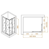 Душевой уголок RGW Passage PA-040B 1950x800x1000 черный 3508104080-14