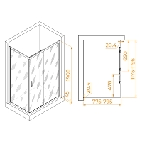 Душевой уголок RGW Passage PA-245B 1900x800x1200 черный 410824582-14