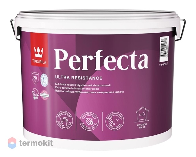 Tikkurila Perfecta, Водоразбавляемая краска для стен и потолка,база С, 9л