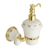 Дозатор жидкого мыла Migliore Provance керамика с декором/золото 17690