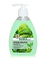 Крем-мыло Aura Clean Зеленый чай и Алоэ вера 240 мл