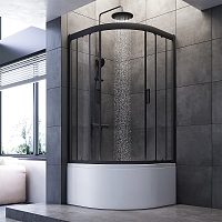 Душевой уголок AM.PM Gem 1500x900x900 черный матовый W90G-401A090BT