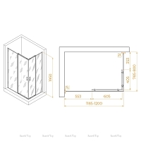Душевой уголок RGW Passage PA-040 1950x800x1200 (матовое стекло) хром 3508104082-21