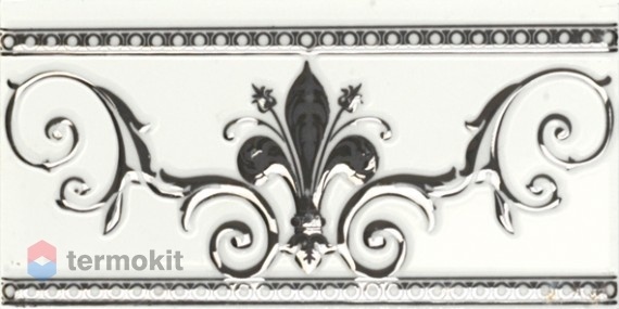 Керамическая плитка Almera Noblesse Cenefa Noblesse Blanco Silver Бордюр 10x20