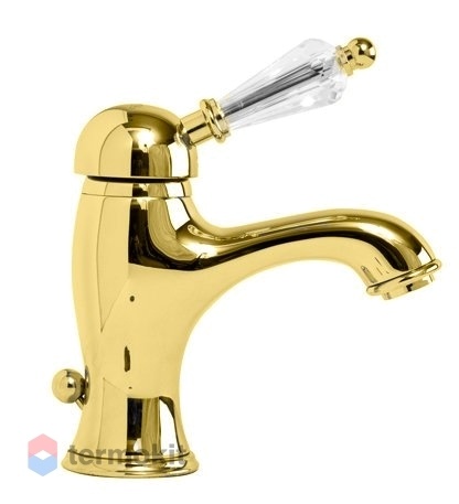 Смеситель для раковины Cezares Vintage золото, ручка Swarovski VINTAGE-LSM1-03/24-Sw
