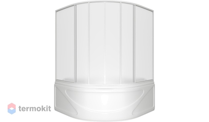 Шторка на ванну BAS 1430x1450 (матовое стекло) белый ШТ00046