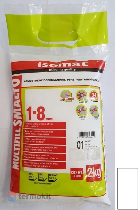 Затирка Isomat Multifill Smalto 1-8 Белый 01 (2 кг)