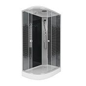 Душевая кабина Niagara Eco 120x80 (стекло с рисунком) серебро NG-4512-14R BLACK