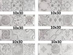 Керамическая плитка Monopole Antique Gris brillo bisel настенная 10x30