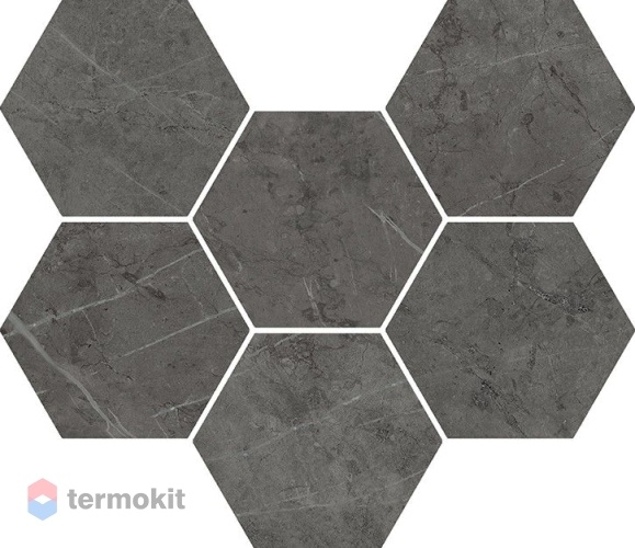 Керамогранит Италон Charme Evo Antracit Mosaico Hexagon (620110000050) мозаика 25х29