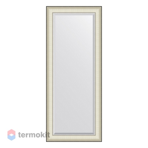 Зеркало с фацетом в багетной раме EVOFORM EXCLUSIVE 59 белая кожа с хромом BY 7455