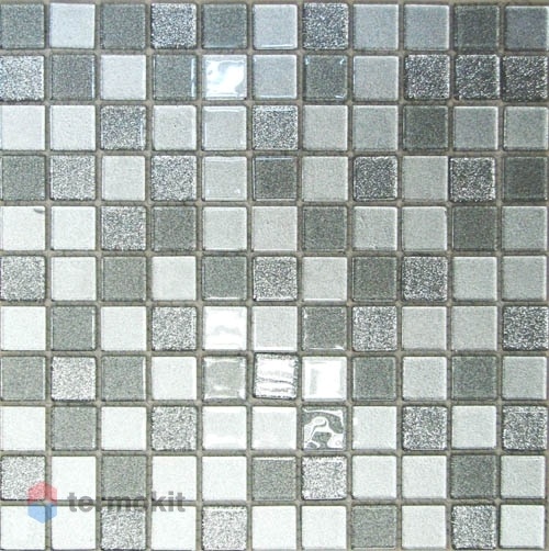 Стеклянная Мозаика Bonaparte Shine Silver (4x25x25) 30x30
