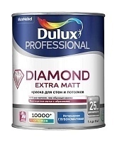 Dulux Diamond Extra Matt глубокоматовая, Краска для стен и потолков водно-дисперсионная, база BW 1л