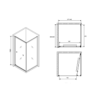 Душевой уголок ABBER Schwarzer Diamant 1950x900x900 черный AG0A090B